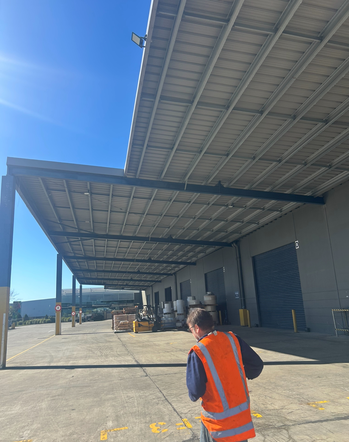 installer on-site at warehouse