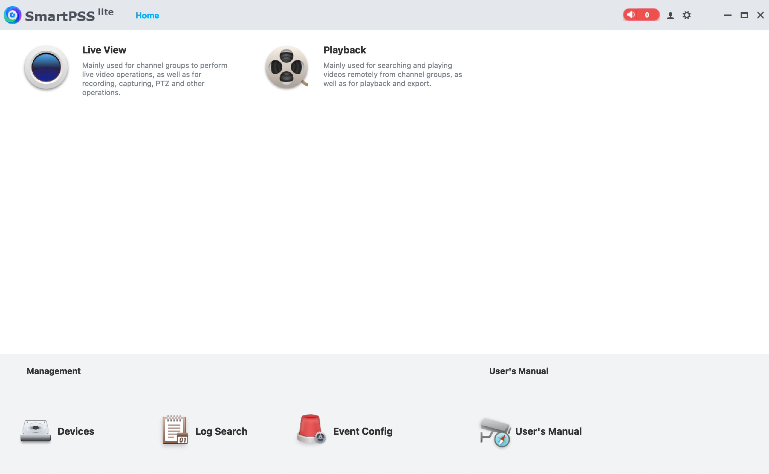 Smart-PSS Lite Home Page Smart-PSS Lite Home Page